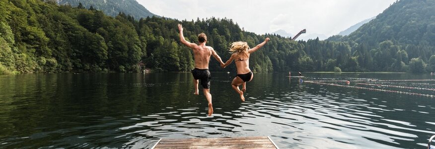 Ein Sprung in den Freibergsee 